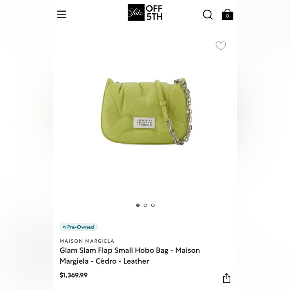 Maison Martin Margiela Yellow Mini Bag Flap Closure